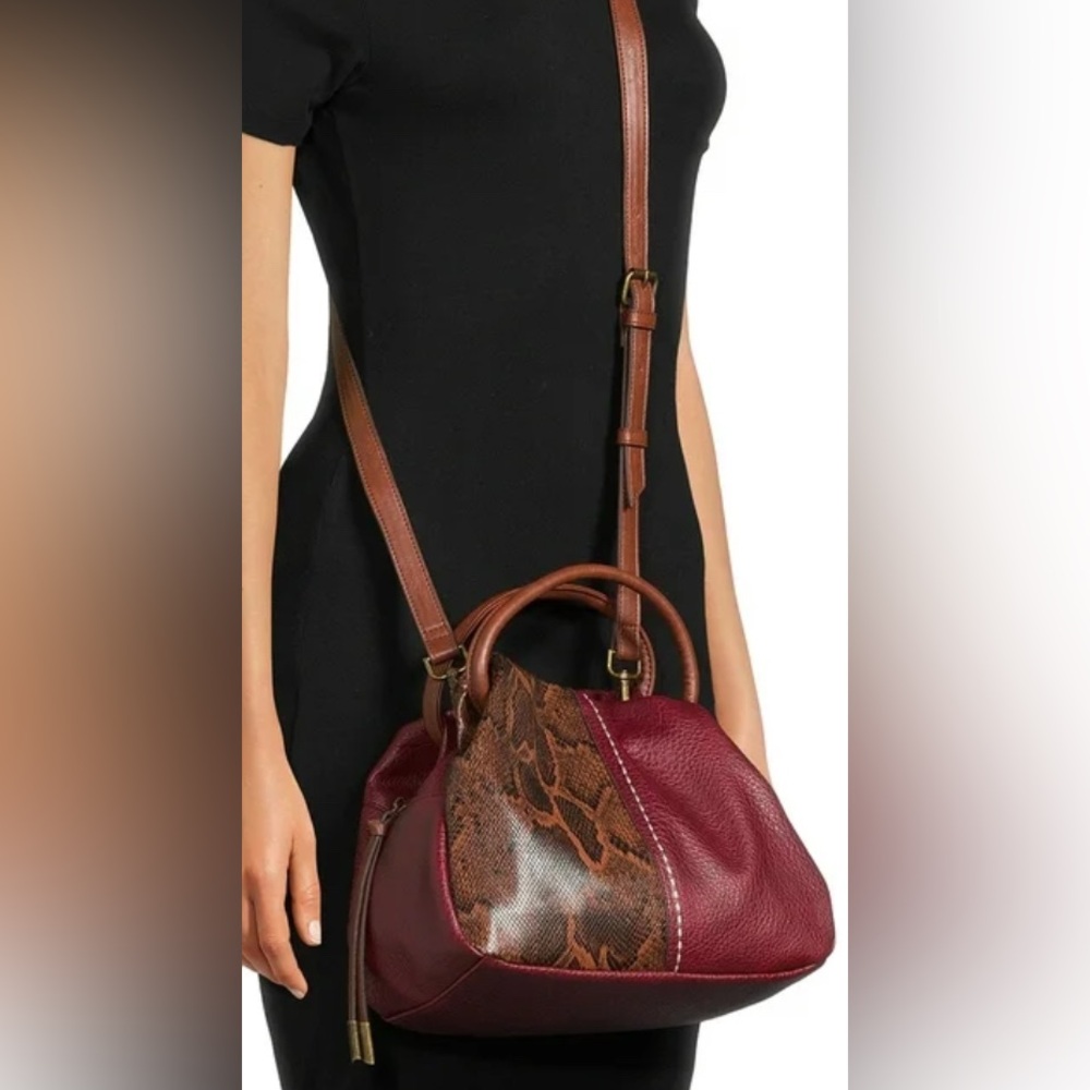 Time and Tru Burgundy and Brown Shoulder Bag